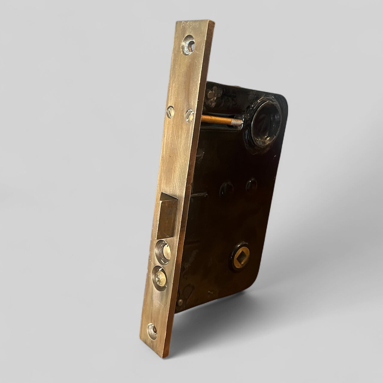 Antique Russwin Brass Exterior Door Mortise Lock With Deadbolt (#11248)