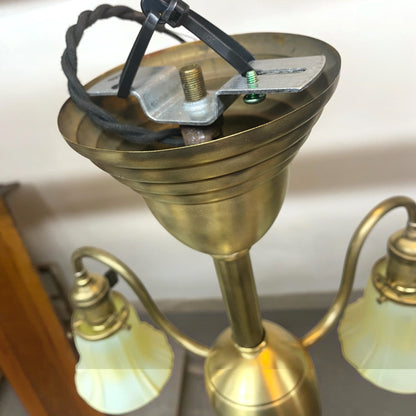 Antique Three Arm Chandelier   (Restored   & Rewired)