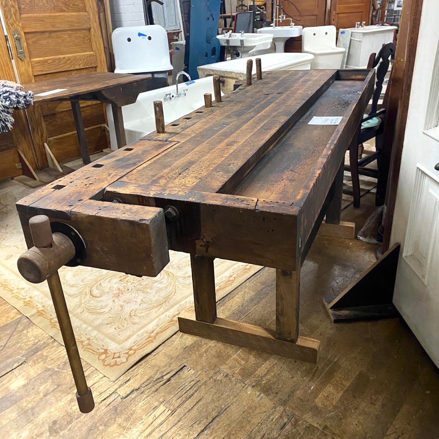 Antique Wood Work Bench