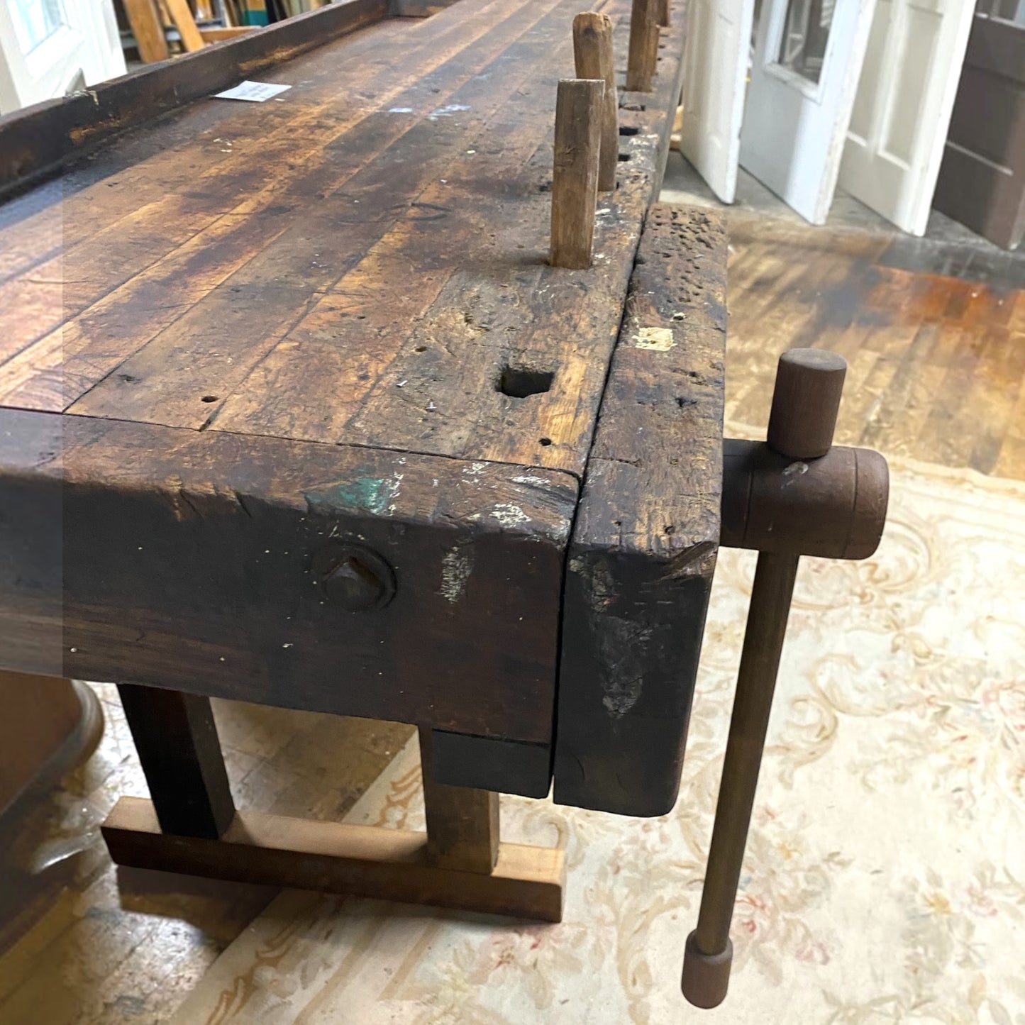 Antique Wood Work Bench