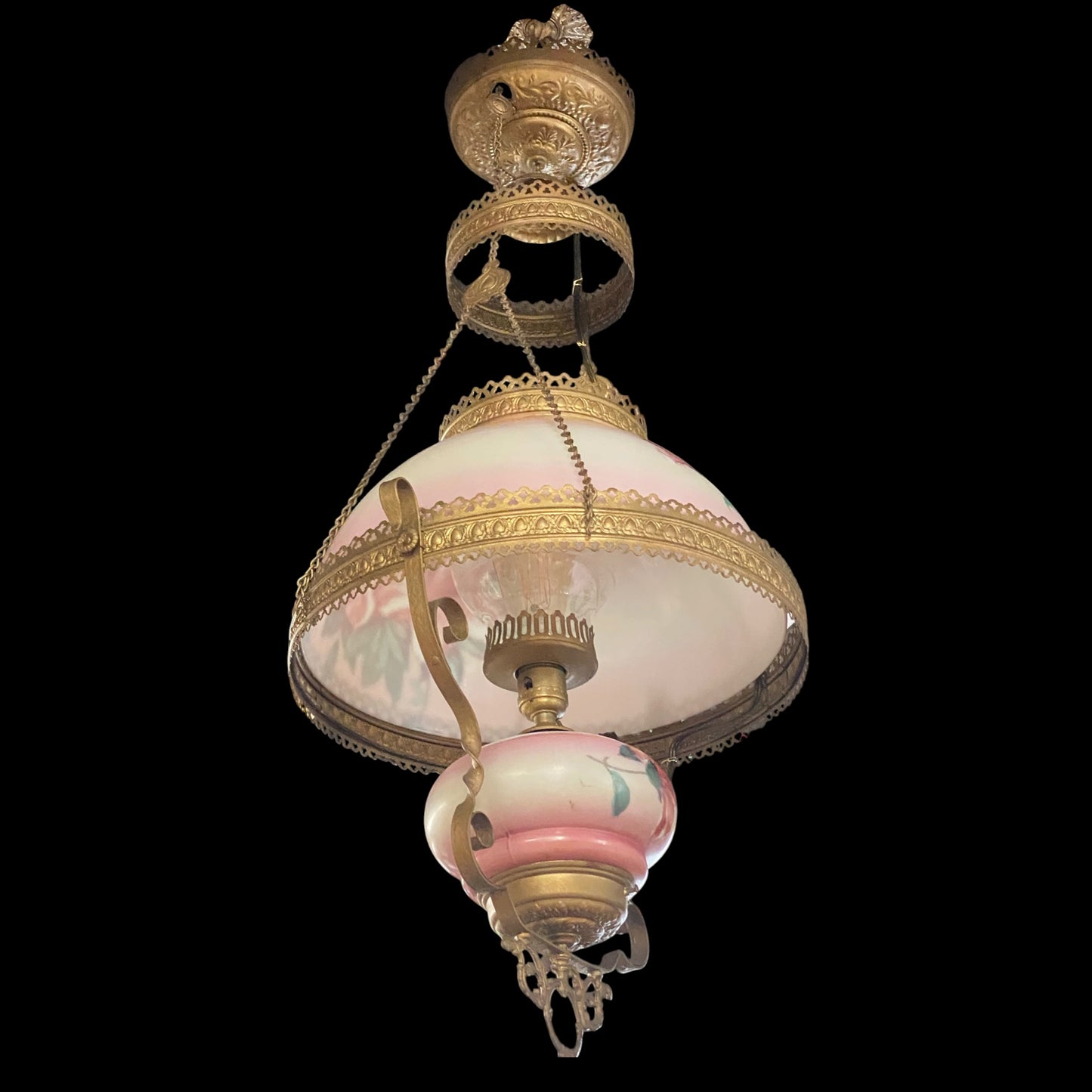 Antique Victorian Gas Lamp Rewired for Electric
