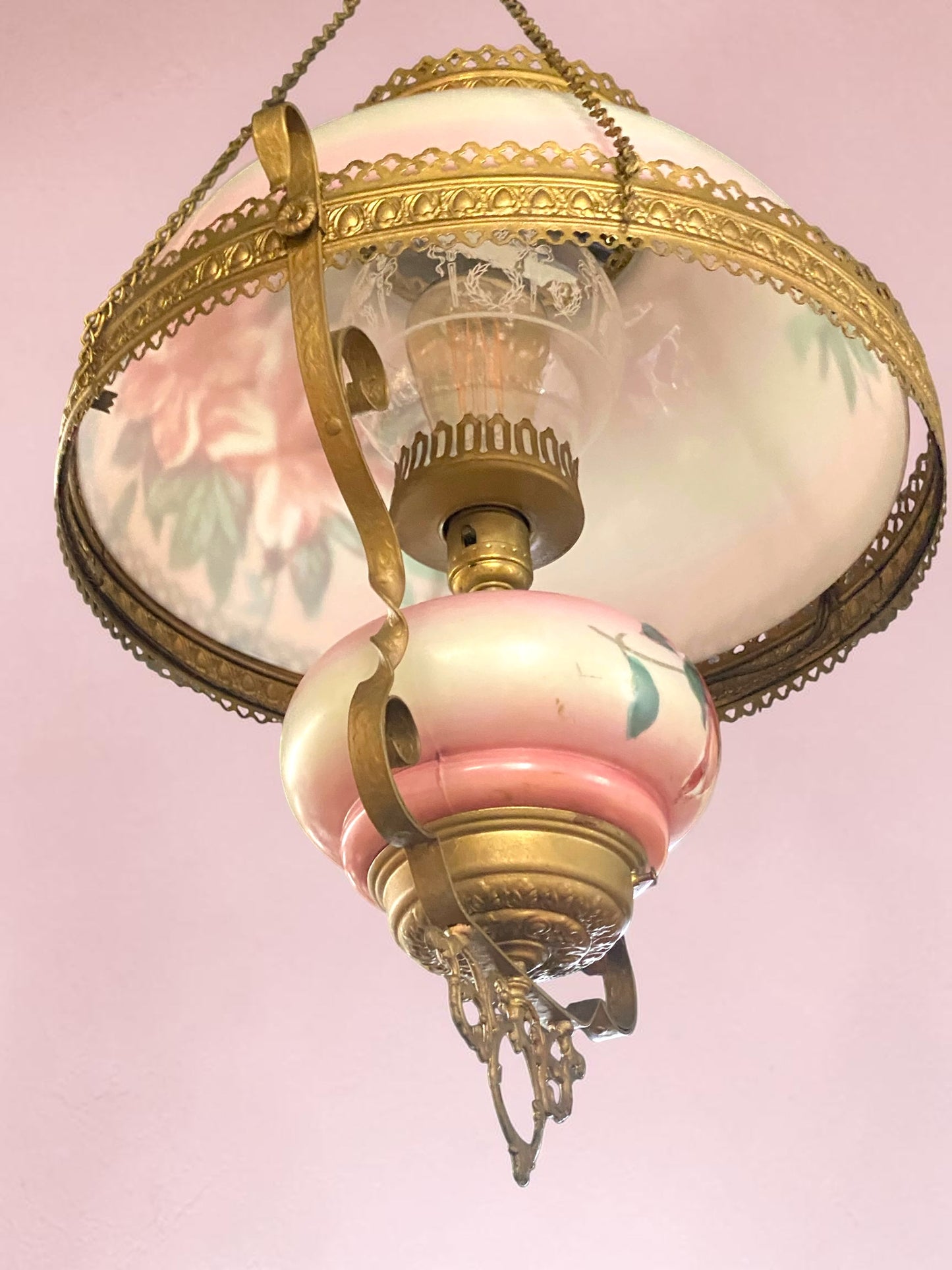 Antique Victorian Gas Lamp Rewired for Electric