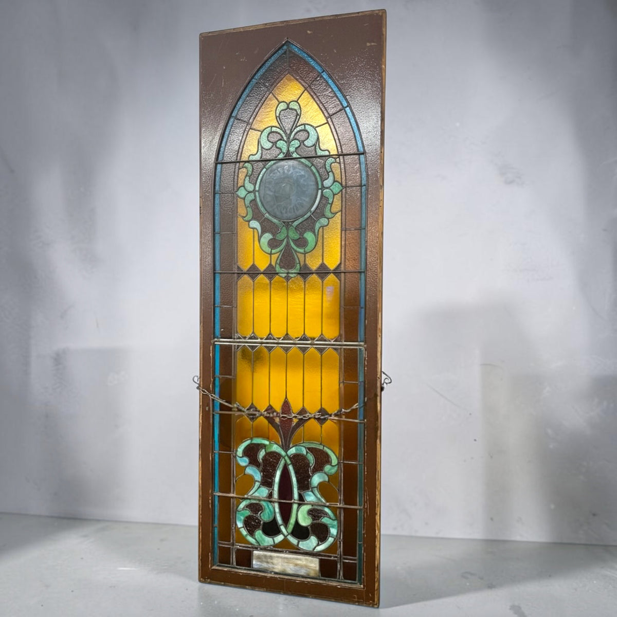Large Antique Stained Glass Window