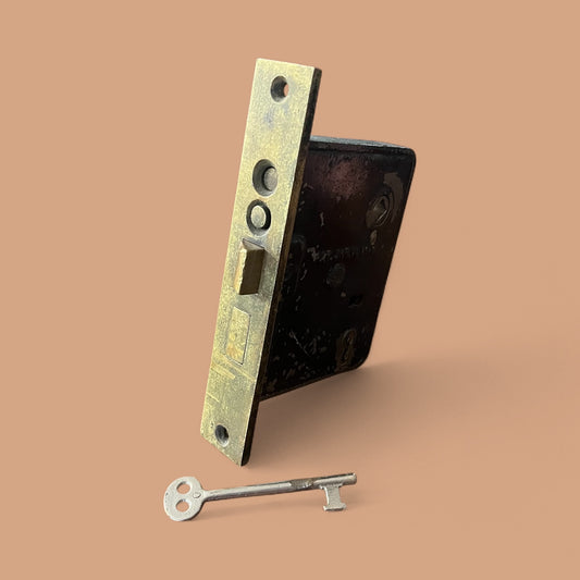 Antique Russwin Entry Door Mortise Lock #0122 With Functioning Skeleton Key