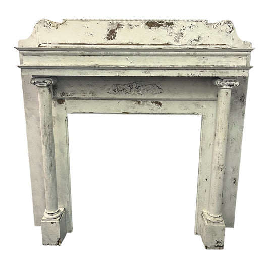 Antique Oak (Painted) Rustic Fireplace Surround Mantel