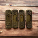 Load image into Gallery viewer, Antique Cast Brass Ornate Pair of Pocket Door Hardware Set
