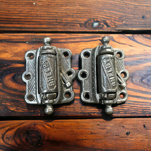 Two Antique "Shelby" Decorative Cast Iron Screen Door Hinges
