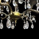Load image into Gallery viewer, Antique Spanish Five Arm Solid Brass Crystal Chandelier
