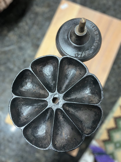 Antique Cast Iron Eight Tray "Star Nail Cup"