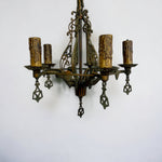 Load image into Gallery viewer, Antique Art Nouveau 5 Light Hanging Light/Chandelier
