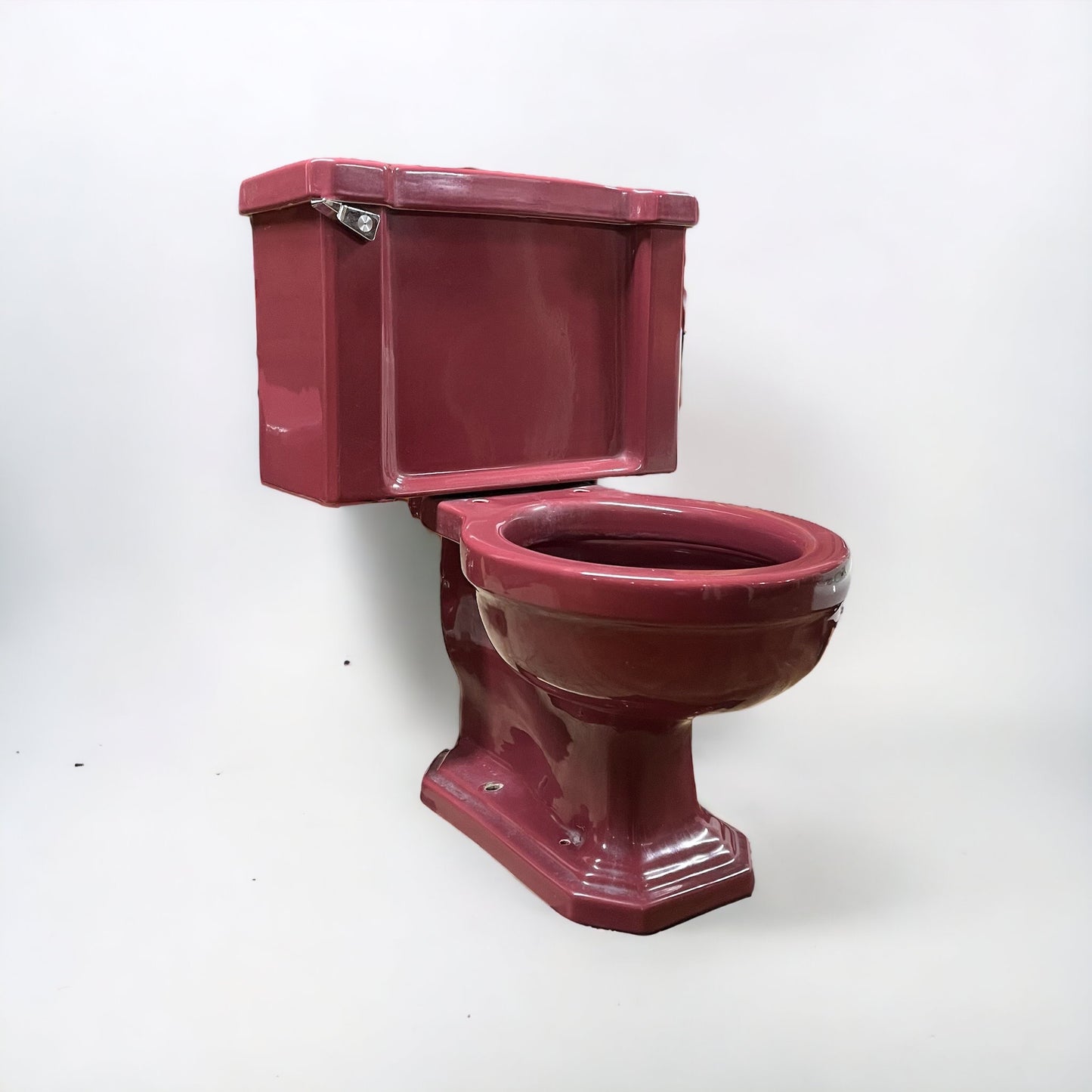 Vintage Mid-Century "Standard" Burgundy Red Porcelain Toilet