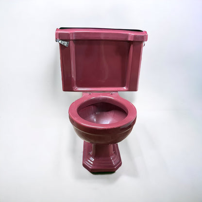 Vintage Mid-Century "Standard" Burgundy Red Porcelain Toilet