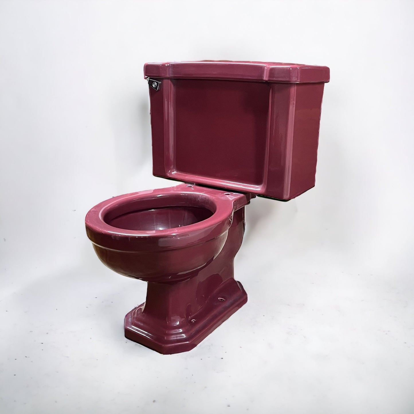 Vintage Mid-Century "Standard" Burgundy Red Porcelain Toilet