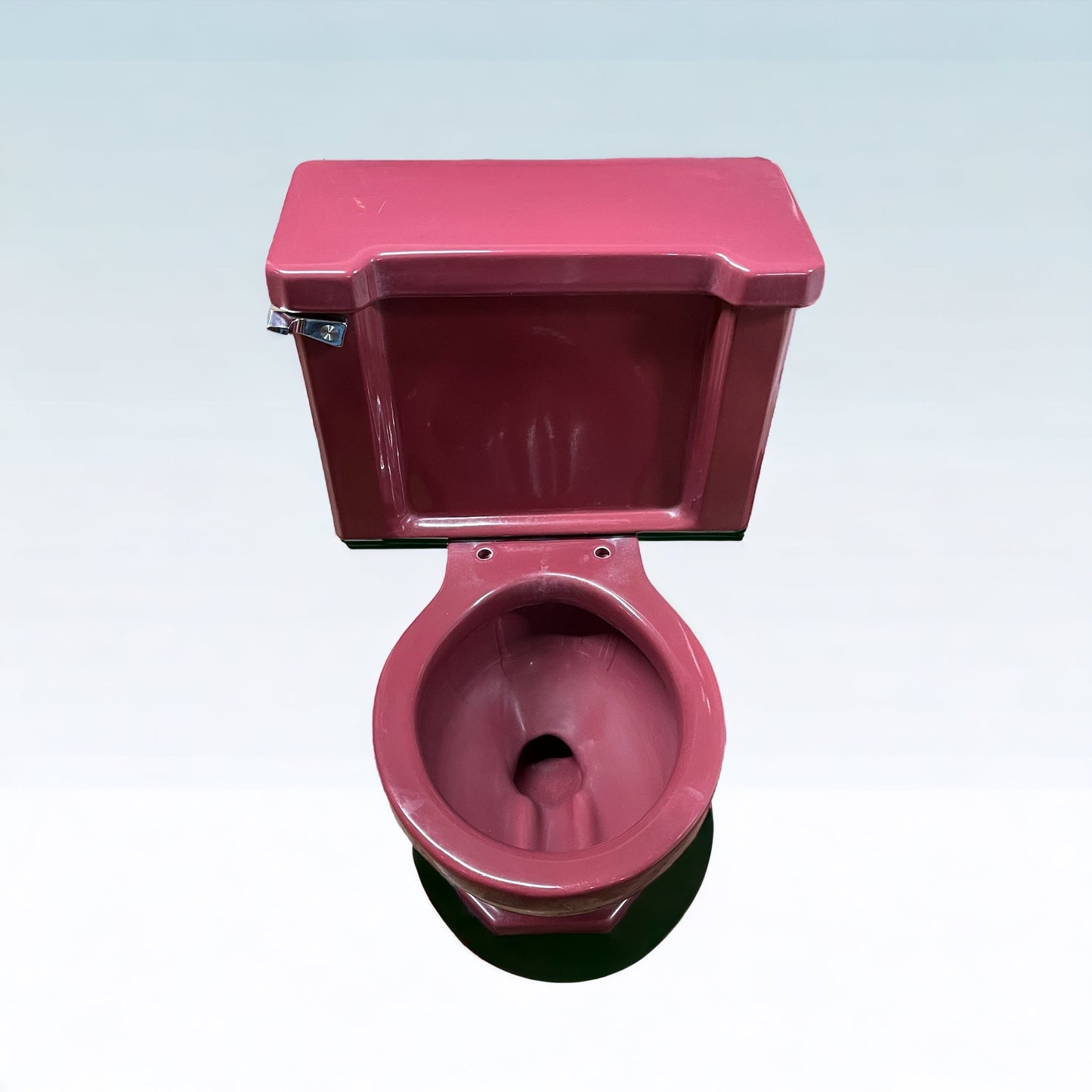 Vintage Mid-Century "Standard" Burgundy Red Porcelain Toilet