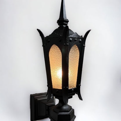 Antique Iron Gothic/Tudor Style Sconce Light - Restored/Rewired