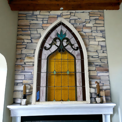 Large Antique Stained Glass Window