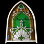 Large Antique Arched Stained Glass Window