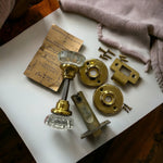 Load image into Gallery viewer, New Old Stock Antique Glass Knob Set with Corbin Tubular Latch
