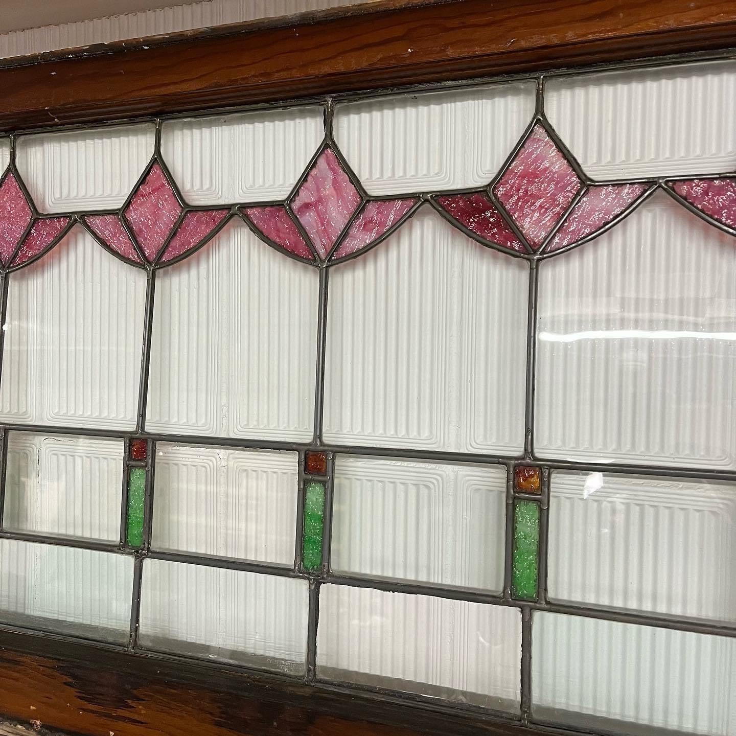 Antique Stained Glass Window - Tulips