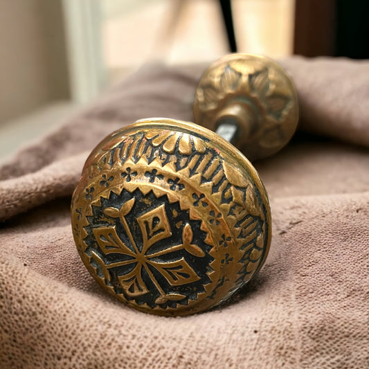 Nashua/Lockwood c. 1886 Brass Door Knob Set