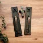Load image into Gallery viewer, Large Antique Hadrain Exterior Door Hardware Set with Mortise Lock
