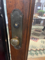 Load image into Gallery viewer, Antique Mahagony Exterior Door with Cast Brass Hardware and Beveled Glass

