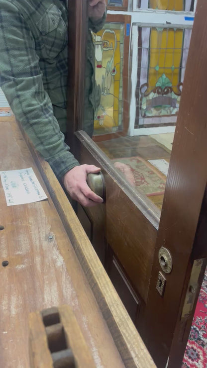 Antique Door with Wavy Glass and Doorbell