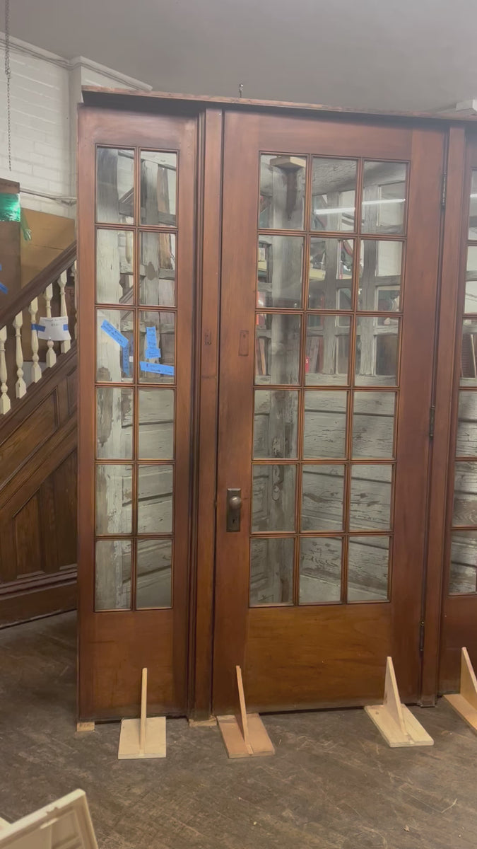 18 Pane 1920s Door with Two 12 Pane Side Lights - Includes Frame and O ...