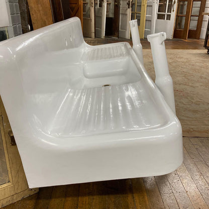 Antique Farmhouse Sink with Original Legs and Mounting Brackets
