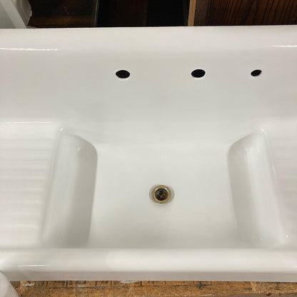 Antique Farmhouse Sink with Original Legs and Mounting Brackets