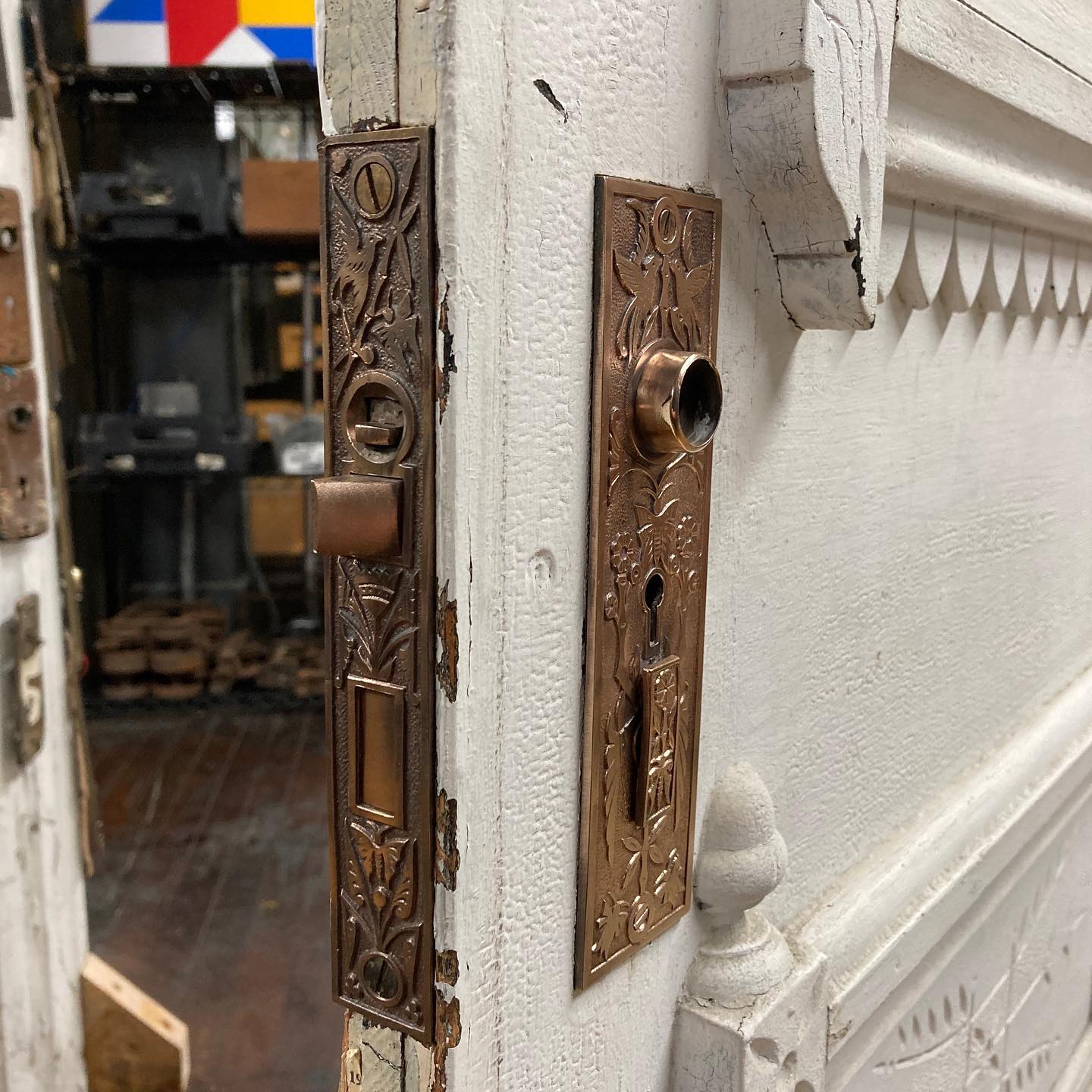 Ornate Antique 1870s Door with Half Glass