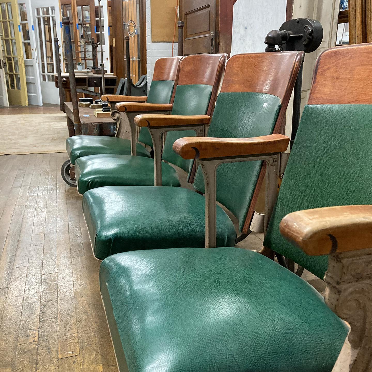 Antique Theatre Seats - Come in rows of 2, 3 or 4 seats