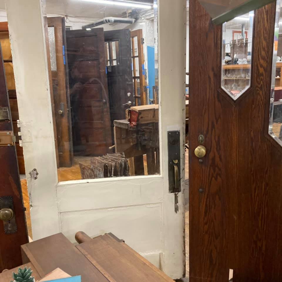 Antique Storefront Door with Beveled Glass