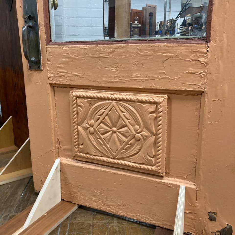 Antique Storefront Door with Beveled Glass