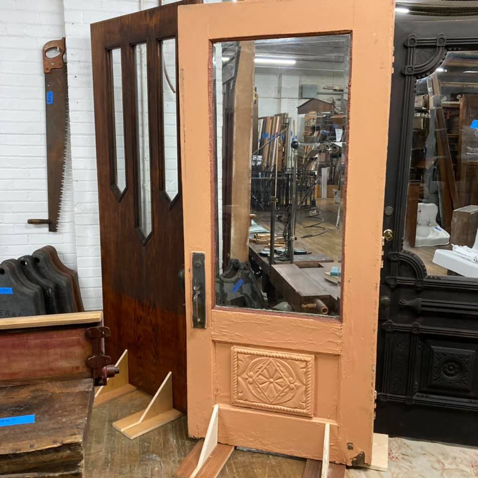 Antique Storefront Door with Beveled Glass