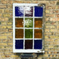 Colorful 12-Pane Antique Stained Glass Window