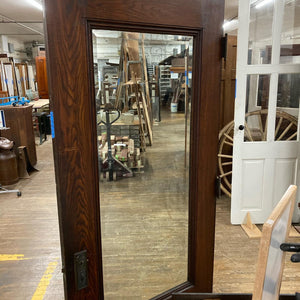 Oak Entry Door With Original Egg and Dart Trim and Beveled Glass