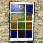 Load image into Gallery viewer, Colorful 12-Pane Antique Stained Glass Window
