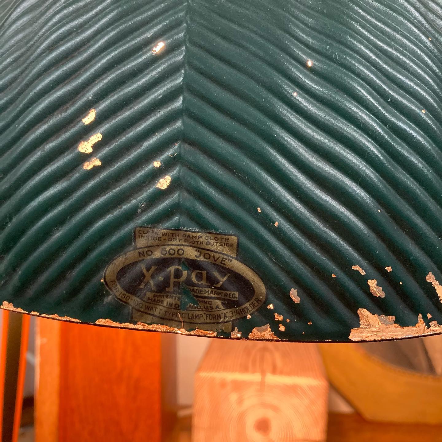 Custom Made 1930s X-Ray Brand Glass Shade Light