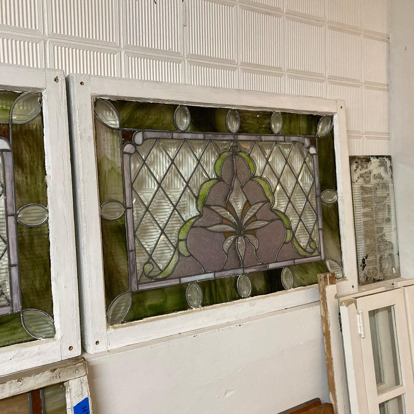 Antique Beveled Stained Glass Windows