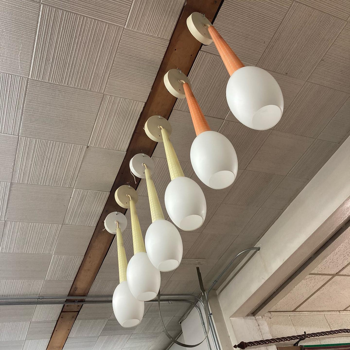 Mid Century Danish Modern Glass Pendant Lights