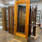 Antique Oak Entry Door With Original Hardware and Doorbell