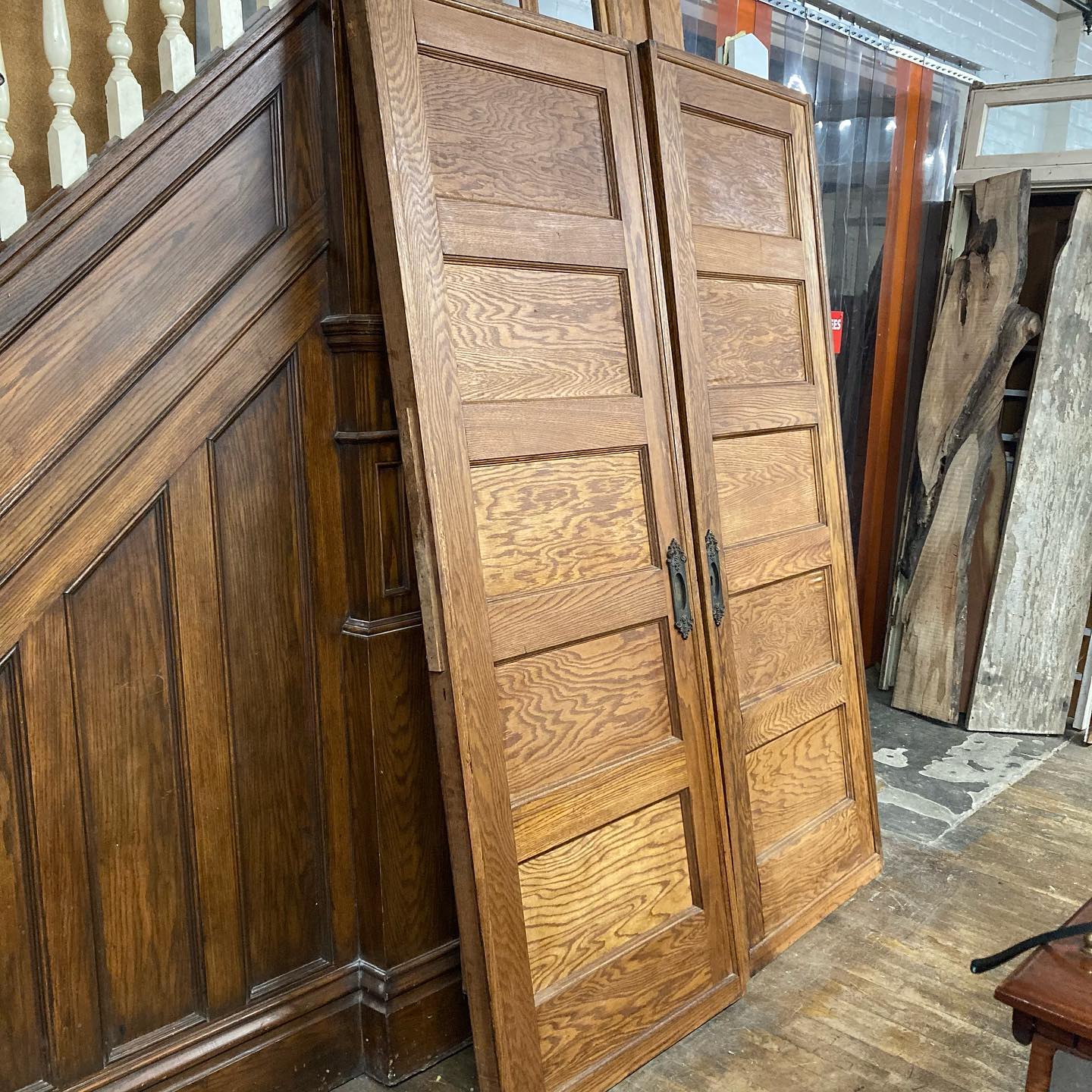 Antique Oak Pocket Doors
