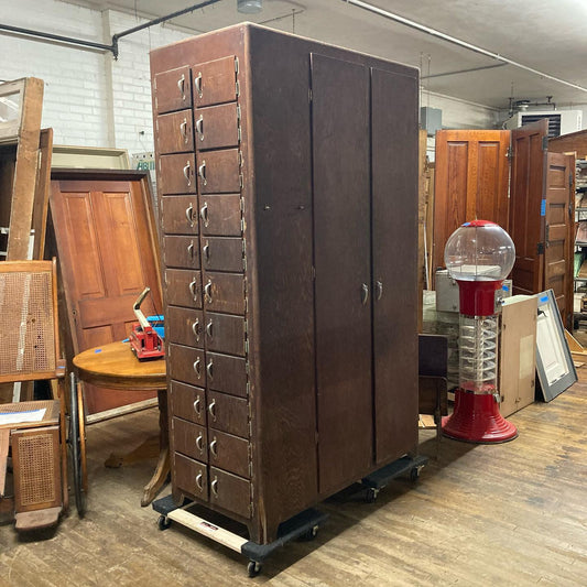 Vintage Industrial Wood Coat Closet/Locker