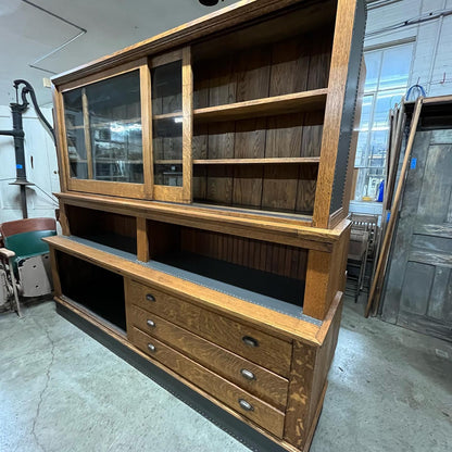 Antique Oak Pharmacy Apothecary Cabinet
