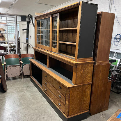Antique Oak Pharmacy Apothecary Cabinet