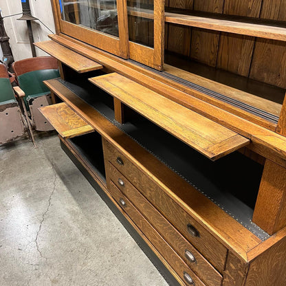 Antique Oak Pharmacy Apothecary Cabinet