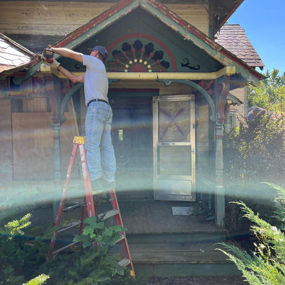 Victorian Front Porch Columns, Peak, and Fret Work