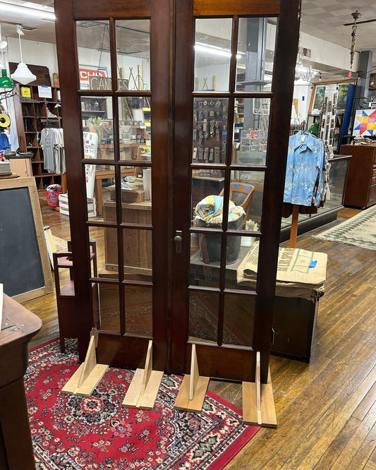 Late 1920s French Doors with Original Hardware and Skeleton Key