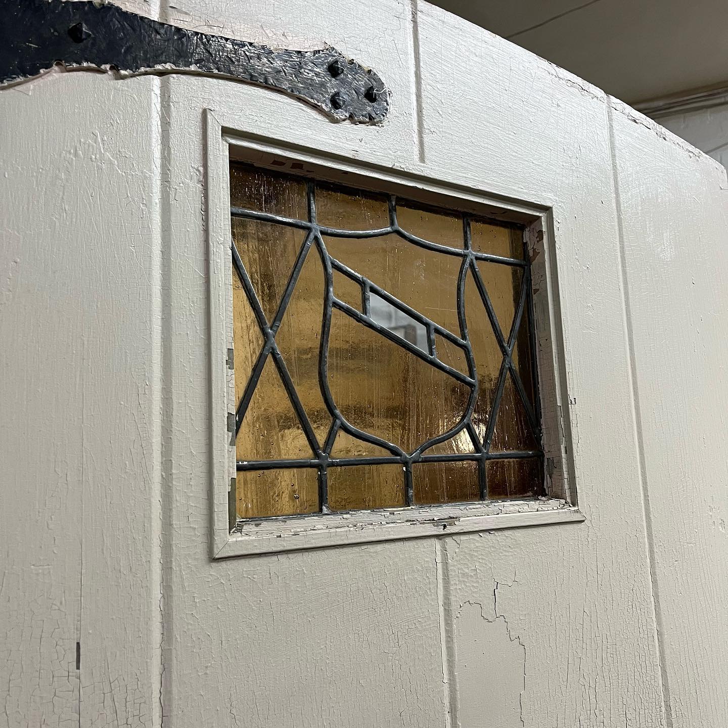 1920s Tudor Front Door with Frame and Screen Door